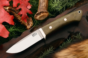 Нож Bark River Drop Point Hunter Green Linen Micarta