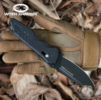 Фото 9: Нож складной тактический  With Armour WA-080BK Чёрный