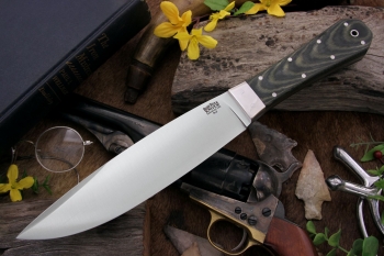 Нож Bark River Rogue Black & Green Linen Micarta Matte