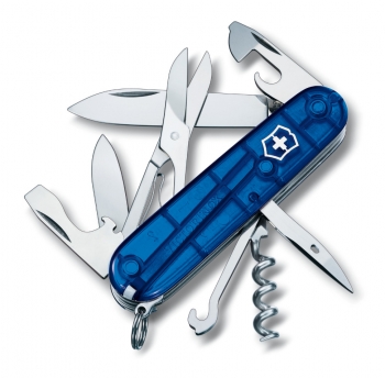Нож складной Офицерский Victorinox 1.3703.T2 Climber, полупрозрачный синий
