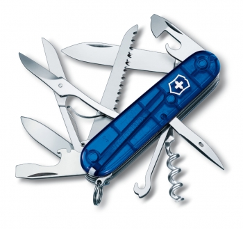 Нож складной Офицерский Victorinox 1.3713.T2 Huntsman, полупрозрачный синий
